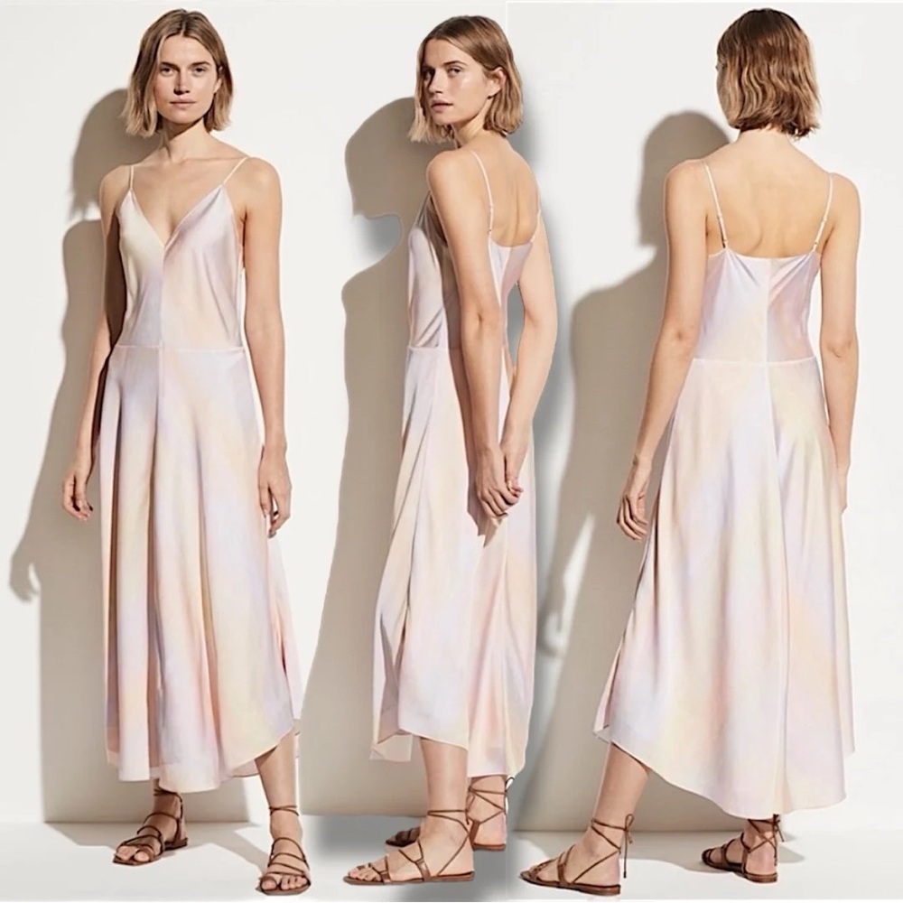VINCE Rainbow Wash Slip Dress size L